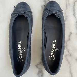 Chanel Navy Ballerina flats.  Size 36.  Brand new.